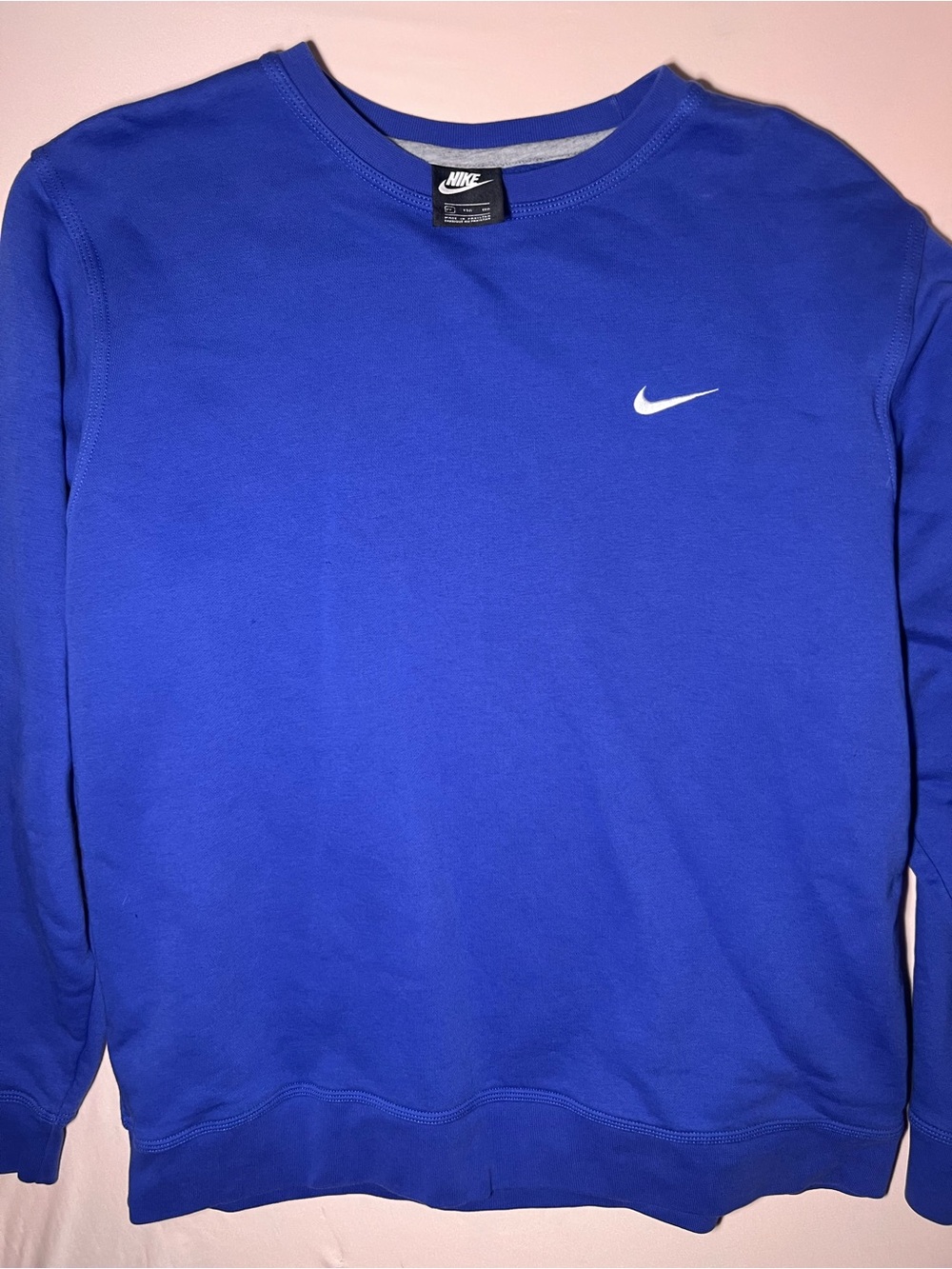 Nike Blue Crewneck Sweatshirt with White Swoosh